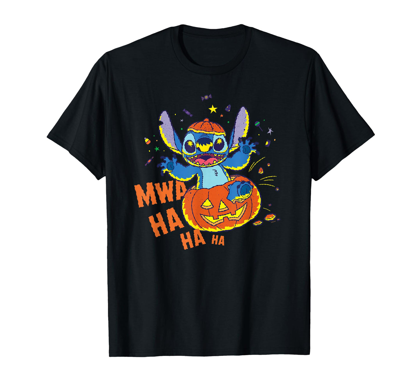 Disney Stitch Jack-o’-Lantern Surprise Mwa Ha Ha Halloween T-Shirt