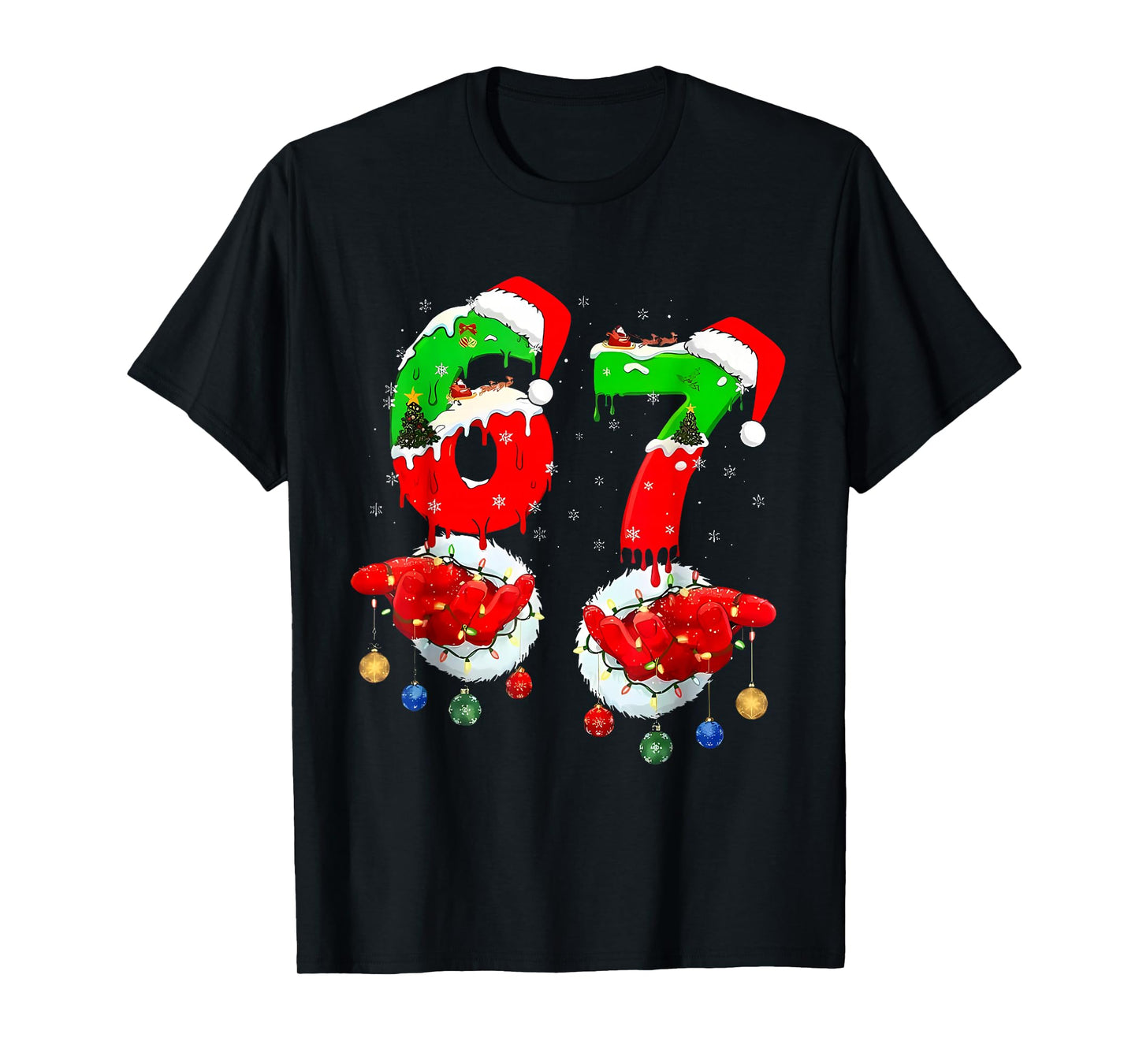 67 Christmas 6 7 Meme Pajamas Holiday Gen Alpha Slang T-Shirt