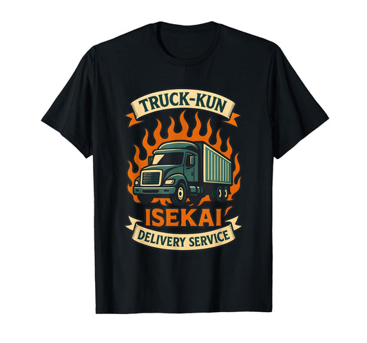 Funny Retro Anime Otaku Truck-Kun Isekai Delivery Service T-Shirt