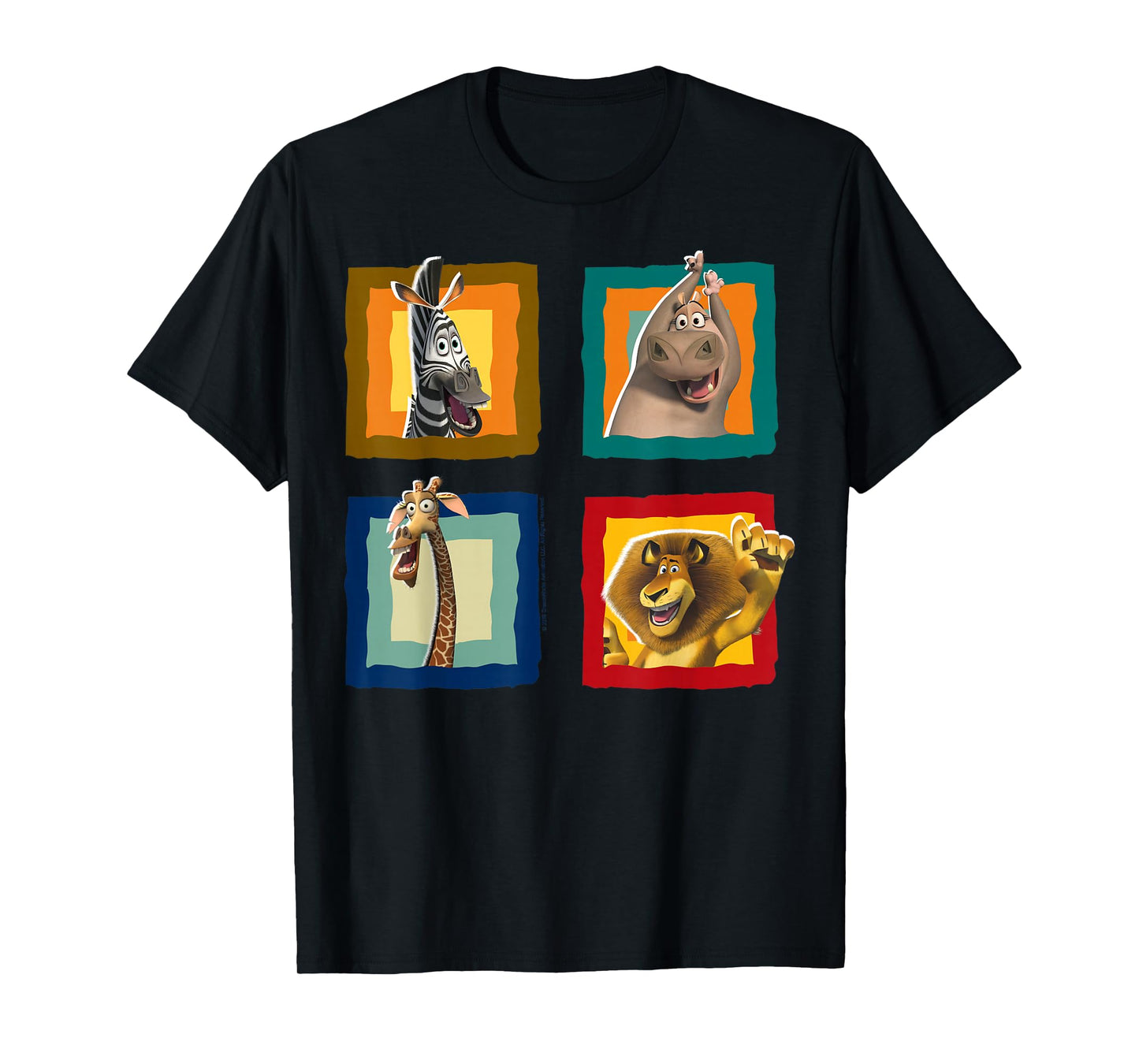 Madagascar Group Shot Quad Panel Poster T-Shirt