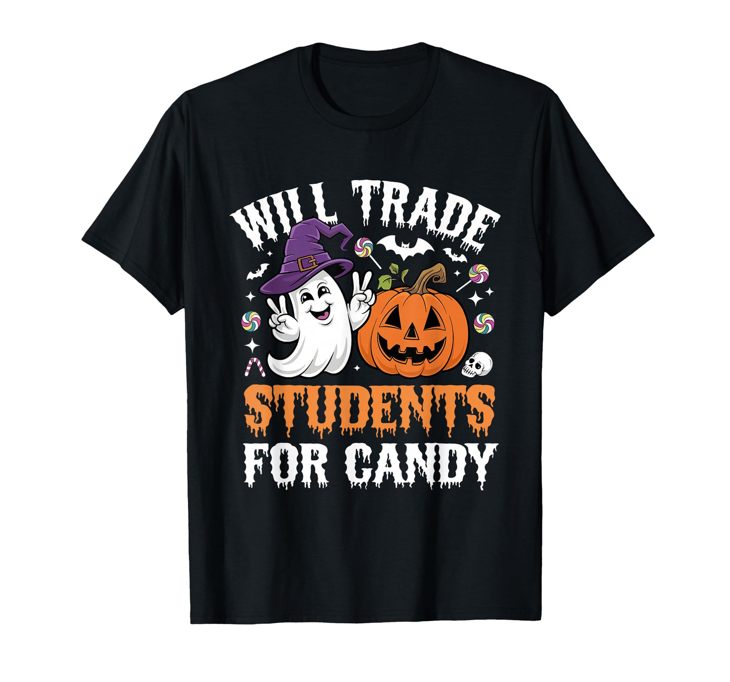 Will Trade Students for Candy Halloween Teacher School Humor T-Shirt