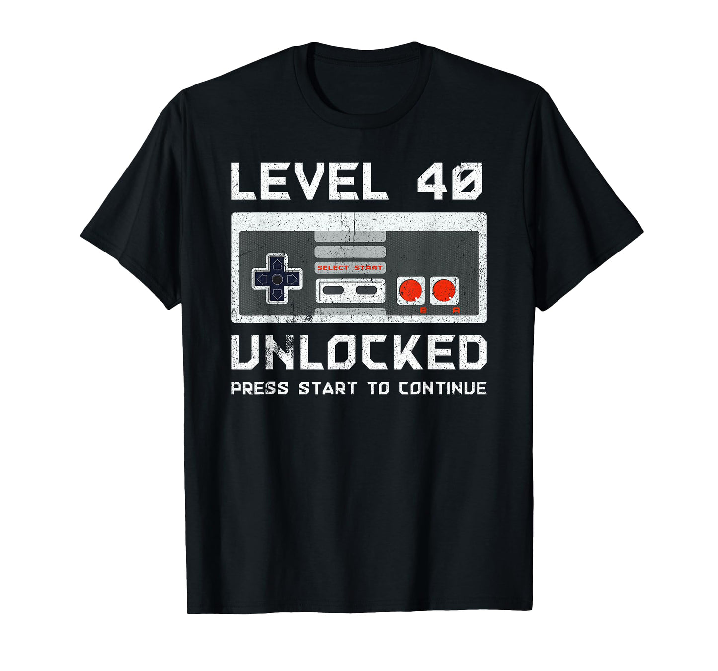 40 Year Old Forty Birthday Gift Level 40 Unlocked Gamer T-Shirt