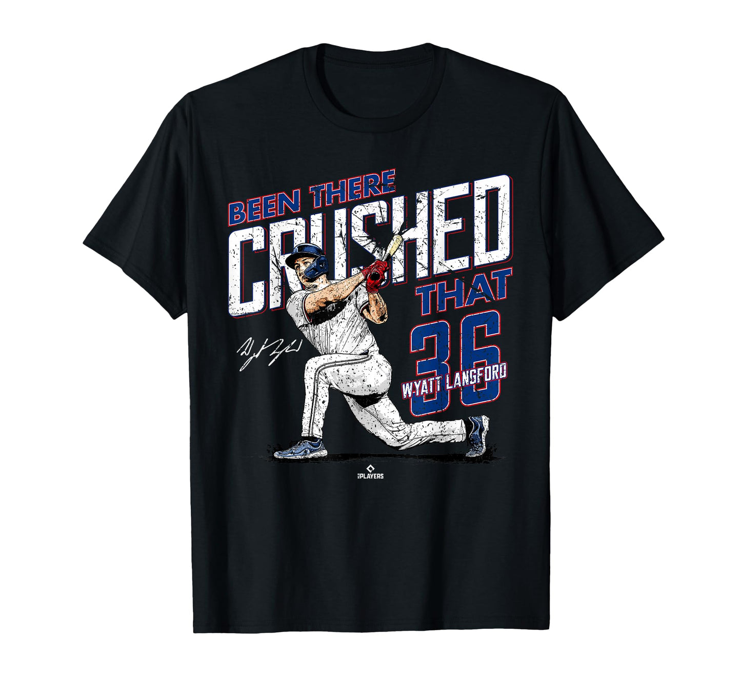 Ballpark MVP Been There Crushed That Wyatt Langford Texas MLBPA T-Shirt, Small, Black