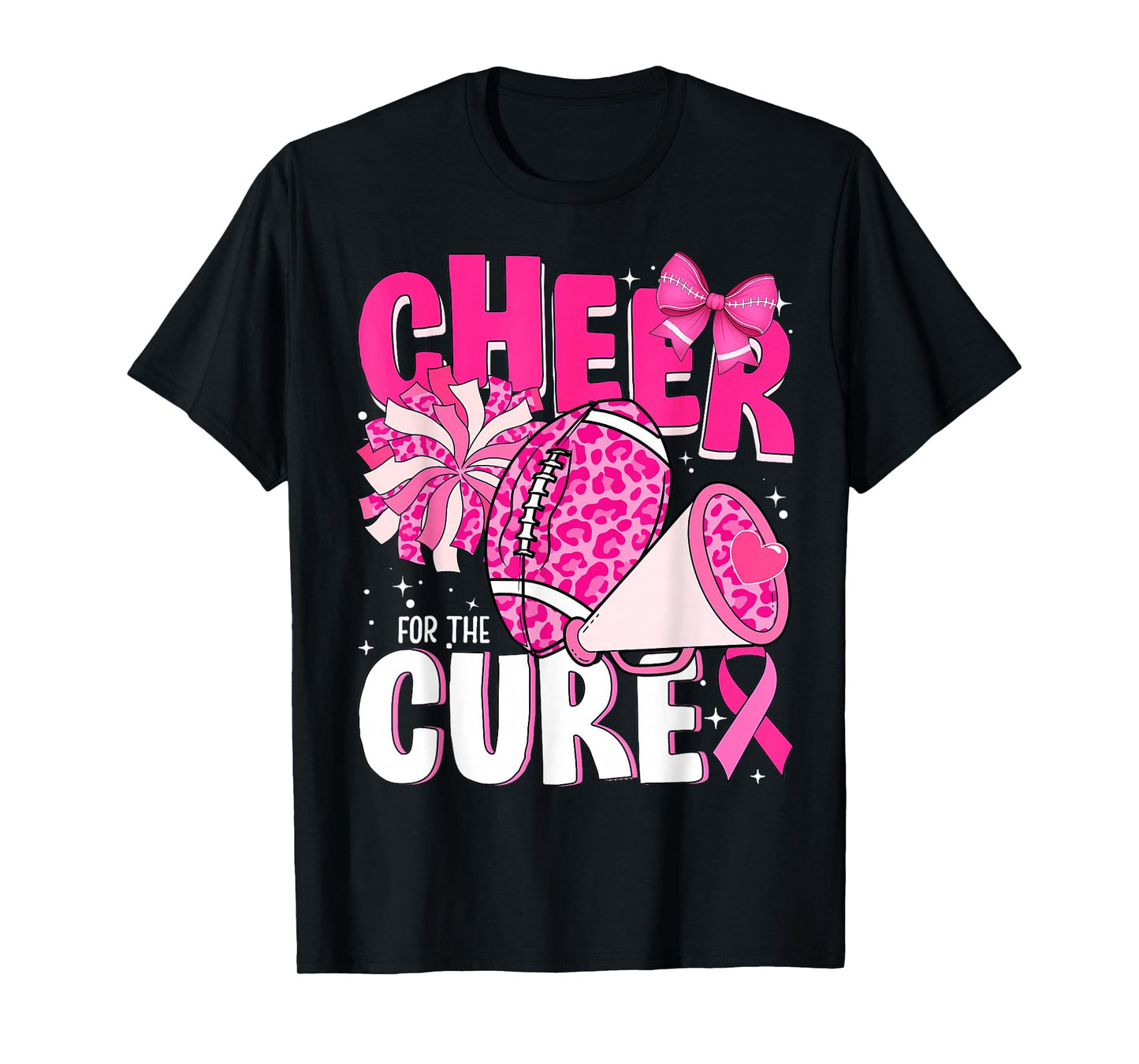 Cheer for The Cure Pink Ribbon Football Tee T-Shirt