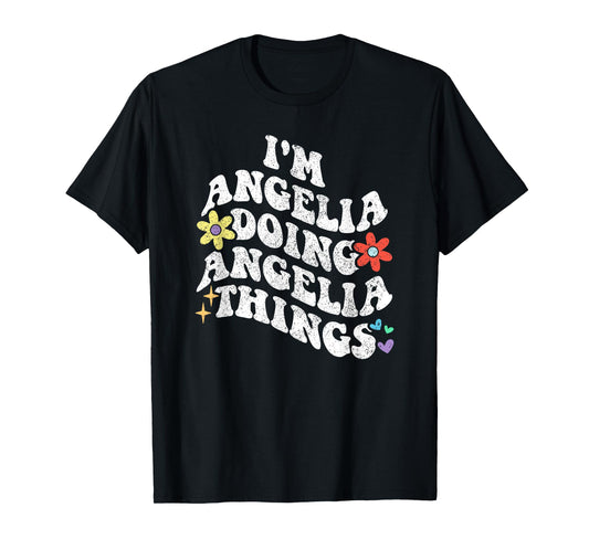 Retro Groovy Im ANGELIA Doing ANGELIA Things Funny Mother's T-Shirt