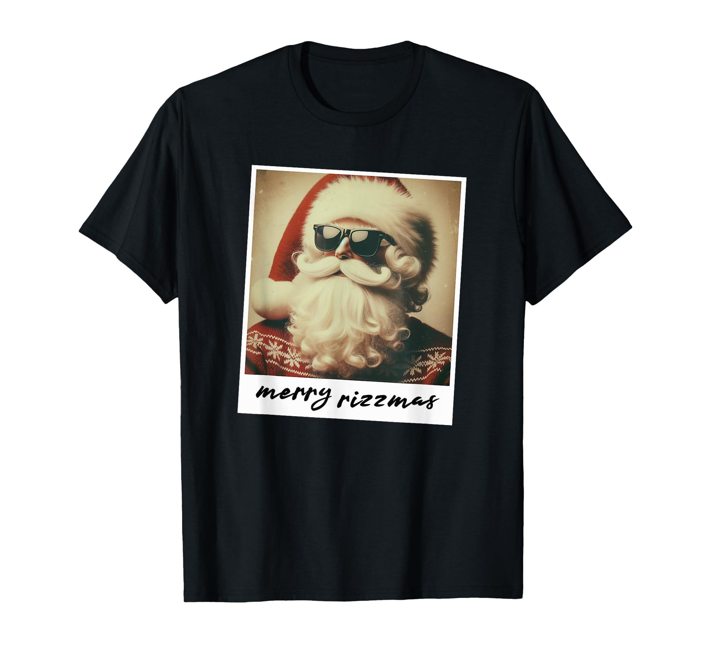 Vintage Santa Claus Teens Kids Boys Christmas Merry Rizzmas T-Shirt