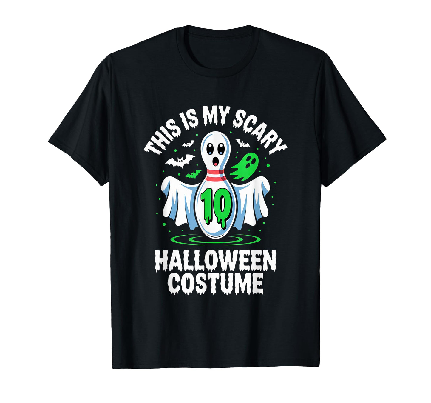 Funny Bowling Ghost This is My Scary Halloween Costume T-Shirt