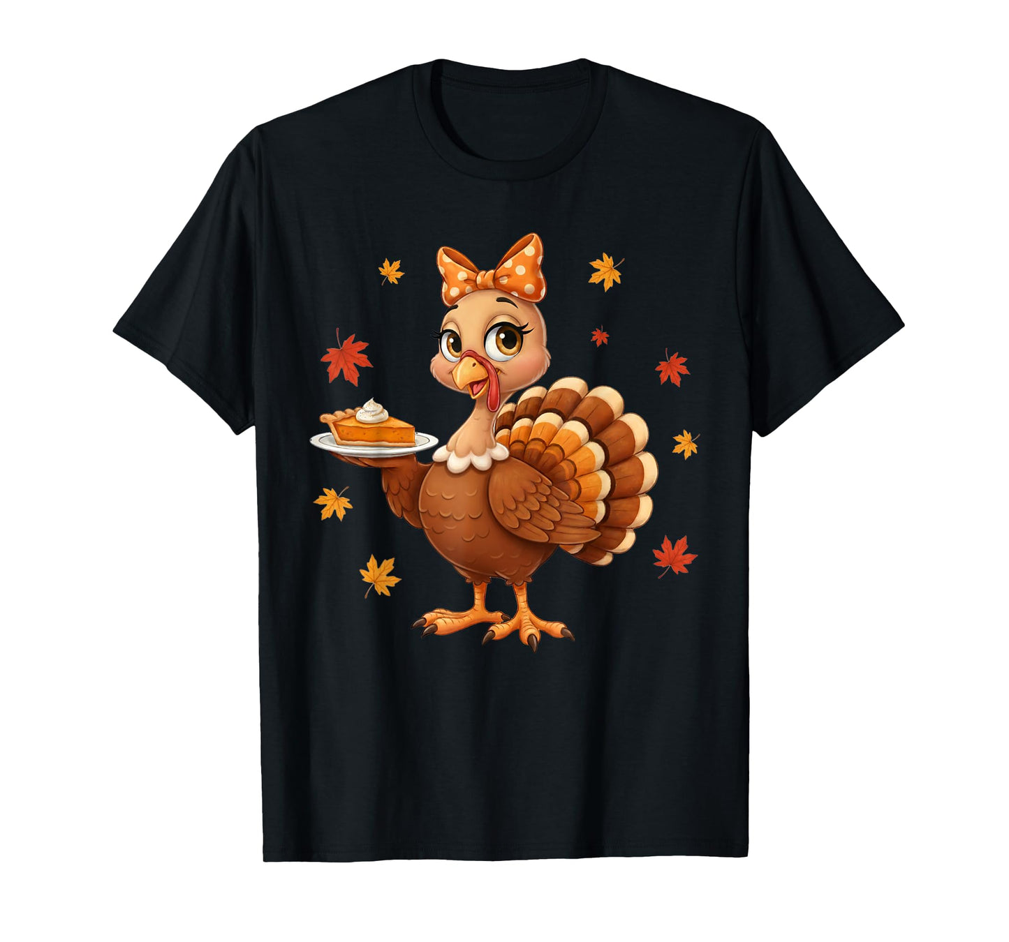 Turkey Coquette Bow Pie Turkey Day Girls Fall Thanksgiving T-Shirt