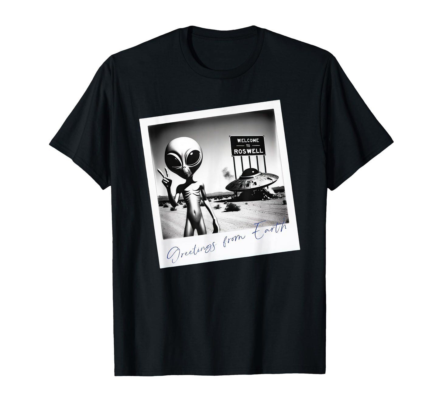Vintage Alien UFO Crash At Roswell 1947 Photo T-Shirt