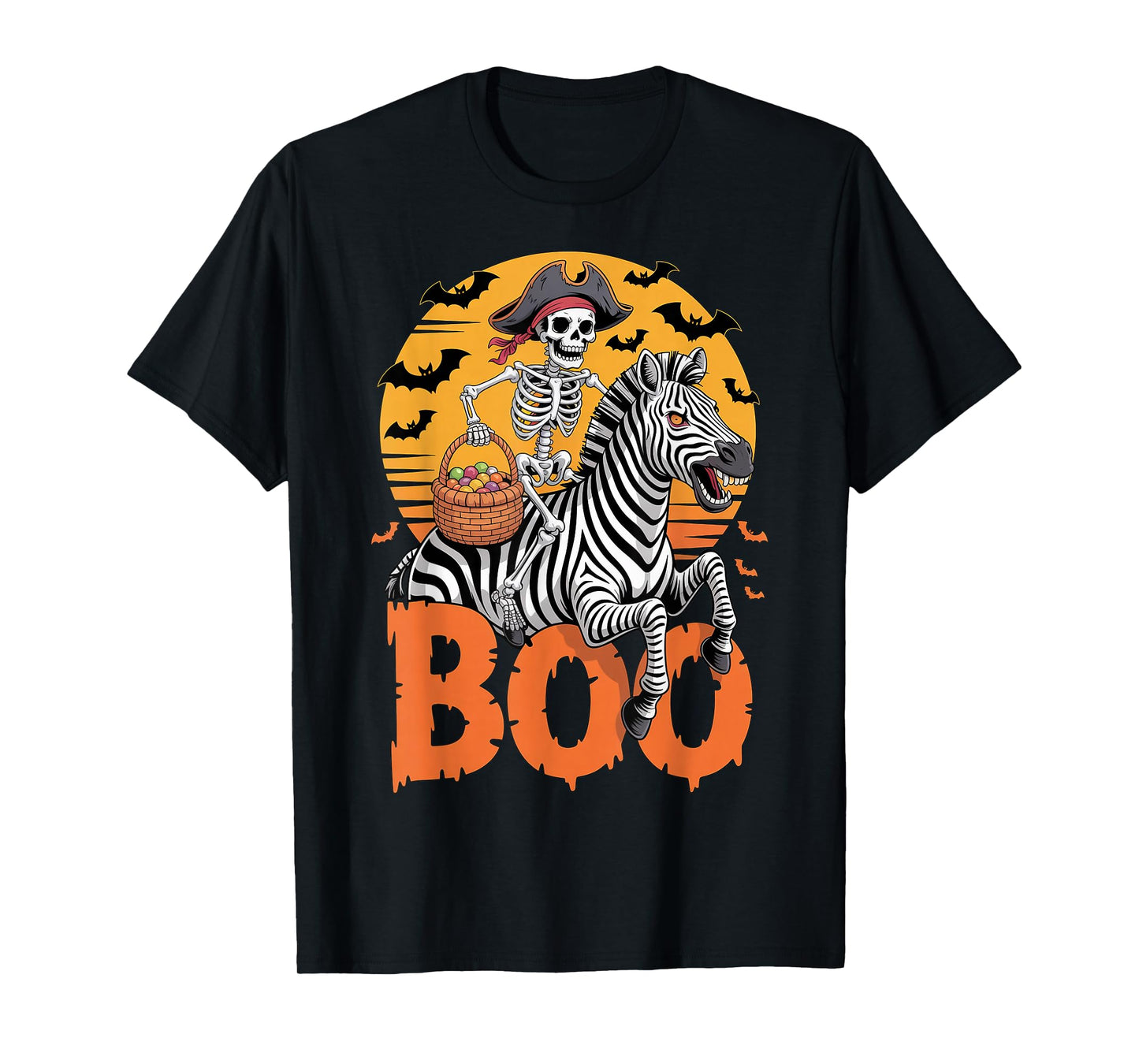 Spooky Zebra Costume on Boo Zebra Halloween T-Shirt