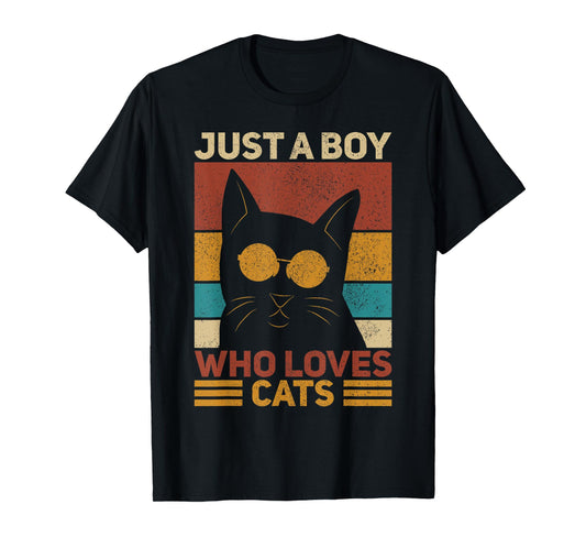 Just A Boy Themed Cat Lover T-Shirt