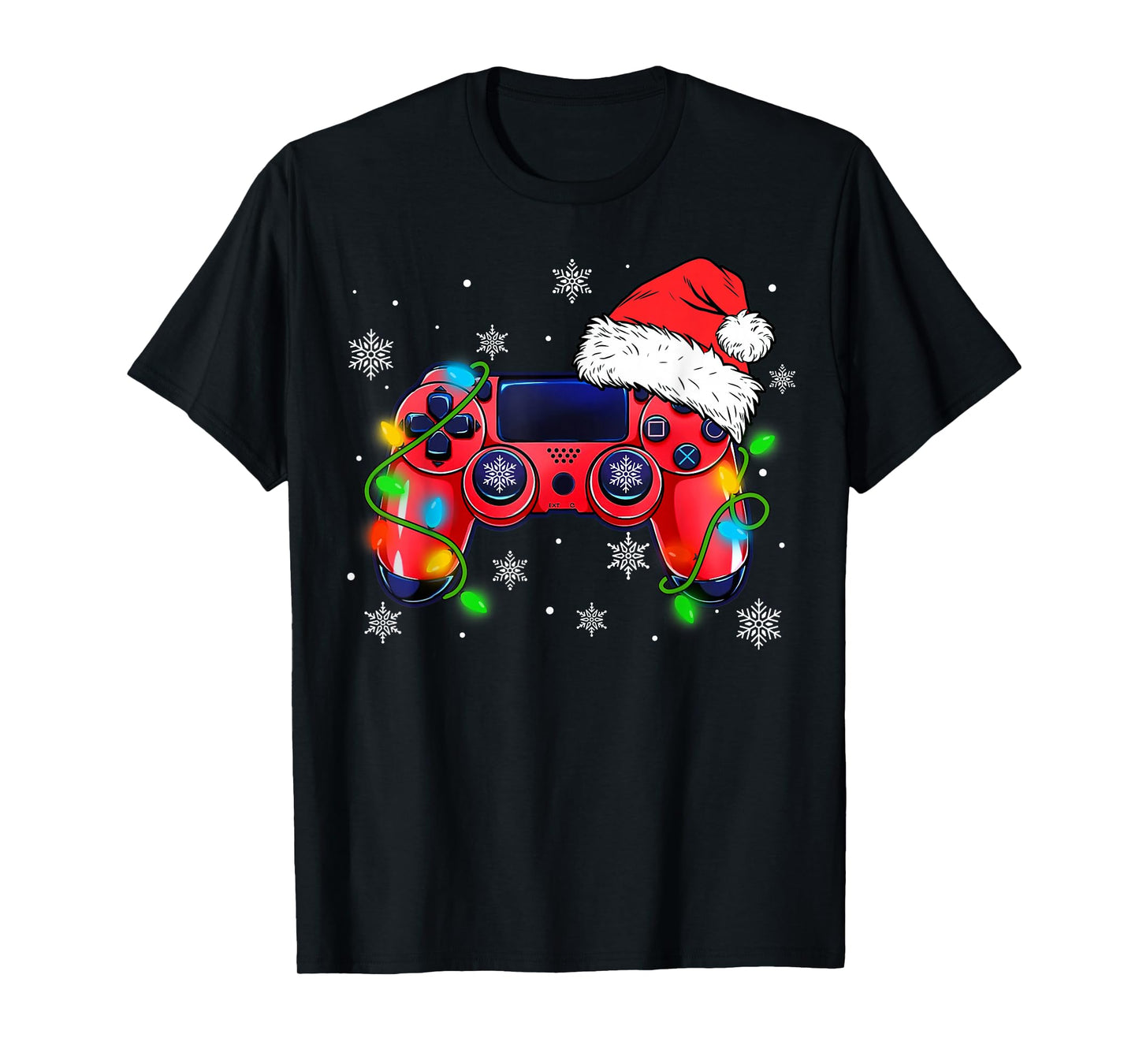 Video Game Controller Christmas Santa Hat Gamer Boys T-Shirt