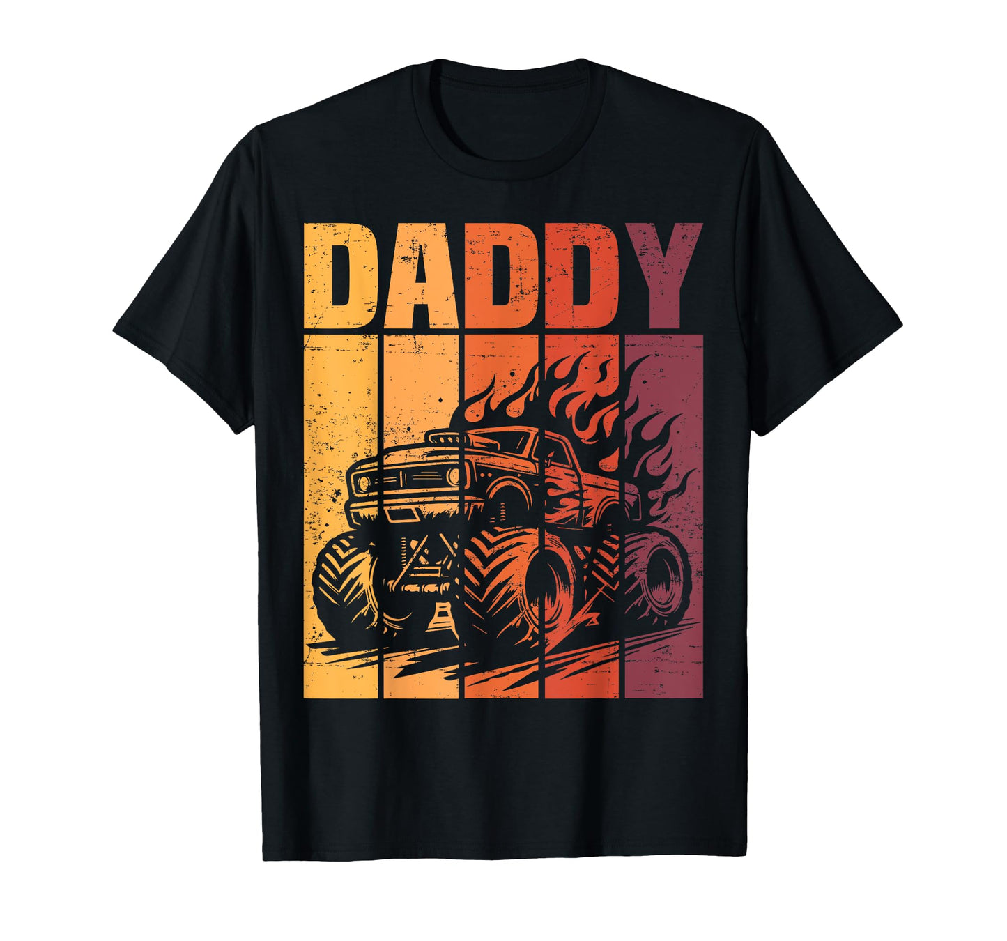 Retro Monster Truck Daddy Matching Family Birthday Party T-Shirt