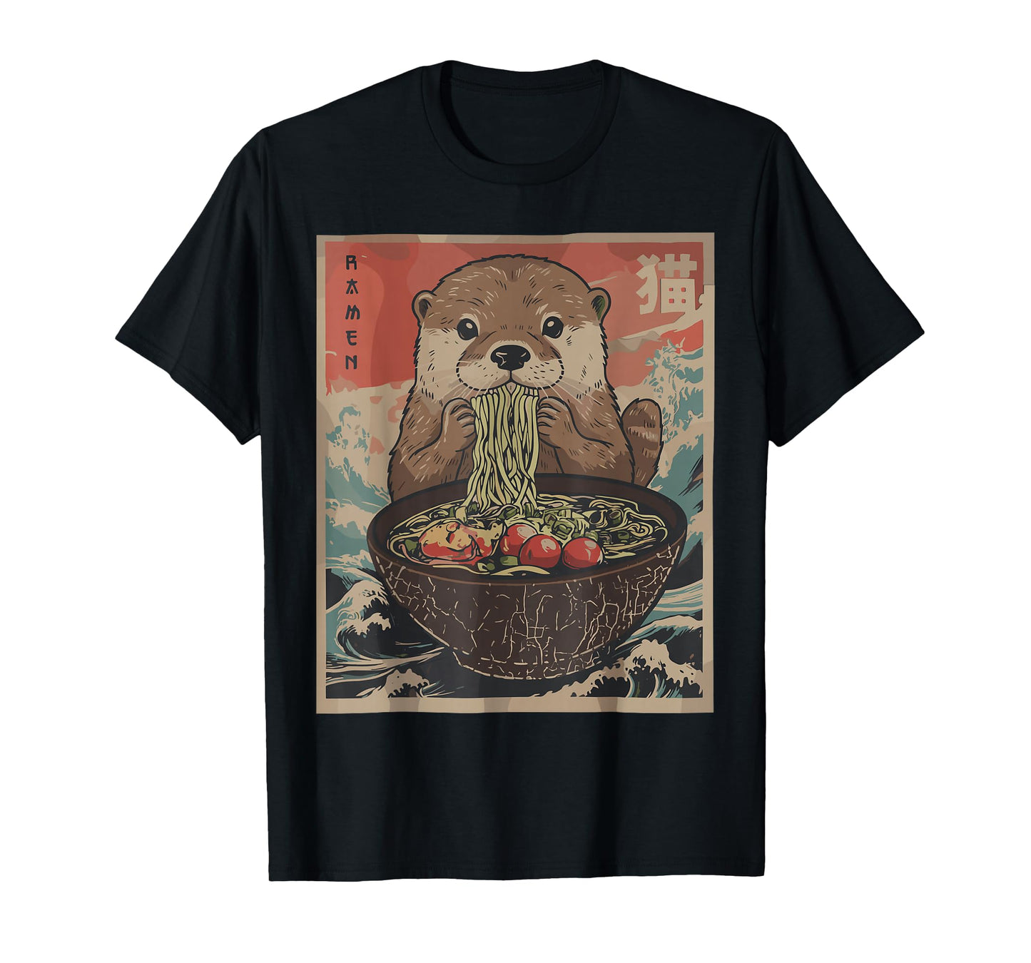 Funny Otter Ramen Kawaii Anime Japanese Graphic Women Men T-Shirt