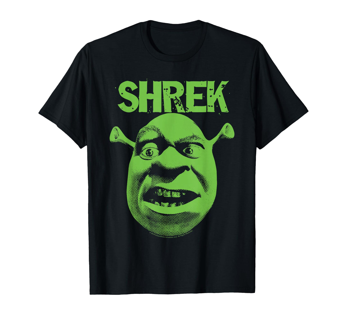 Shrek Grumpy Green Comic Art Face T-Shirt