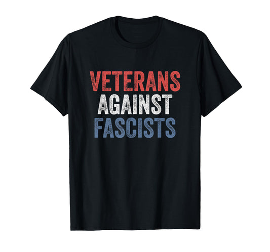 Veterans Against Fascists Vintage Patriotic Veteran US Army T-Shirt