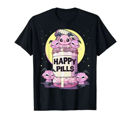 Pastel Goth Kawaii Cute Happy Pills Baphomet T-Shirt