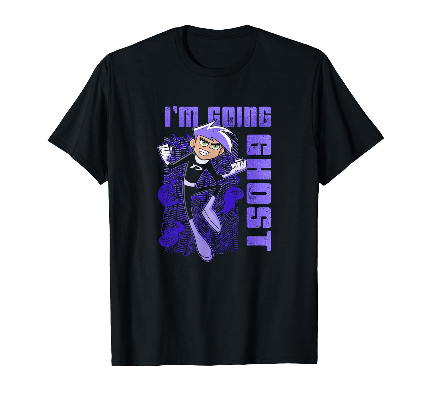 Danny Phantom I'm Going Ghost Purple Text Portrait T-Shirt