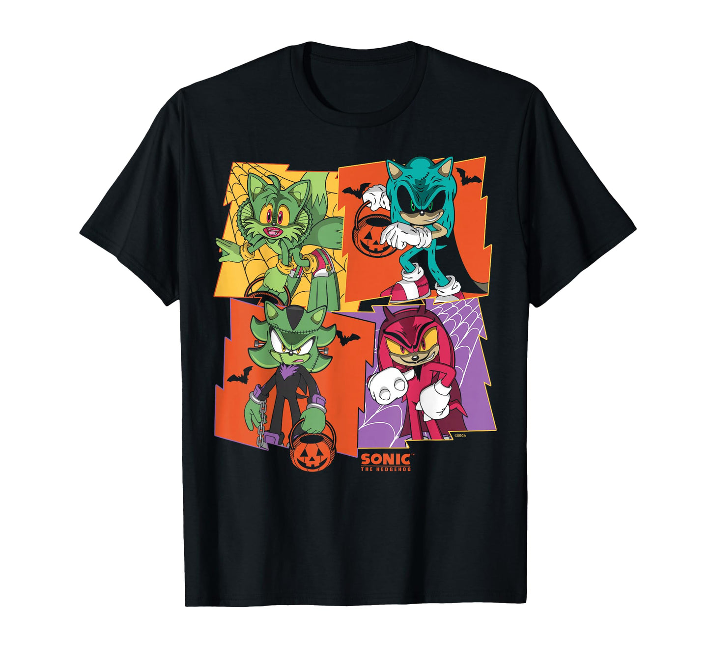 Sonic The Hedgehog Halloween Creepy Monster Portraits T-Shirt