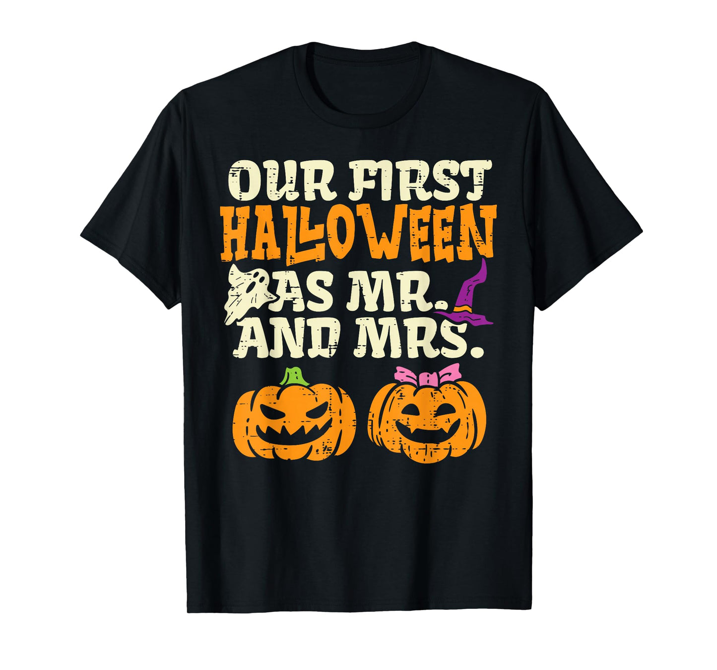 Our First Halloween As Mr And Mrs Halloween Couples Engaged T-Shirt