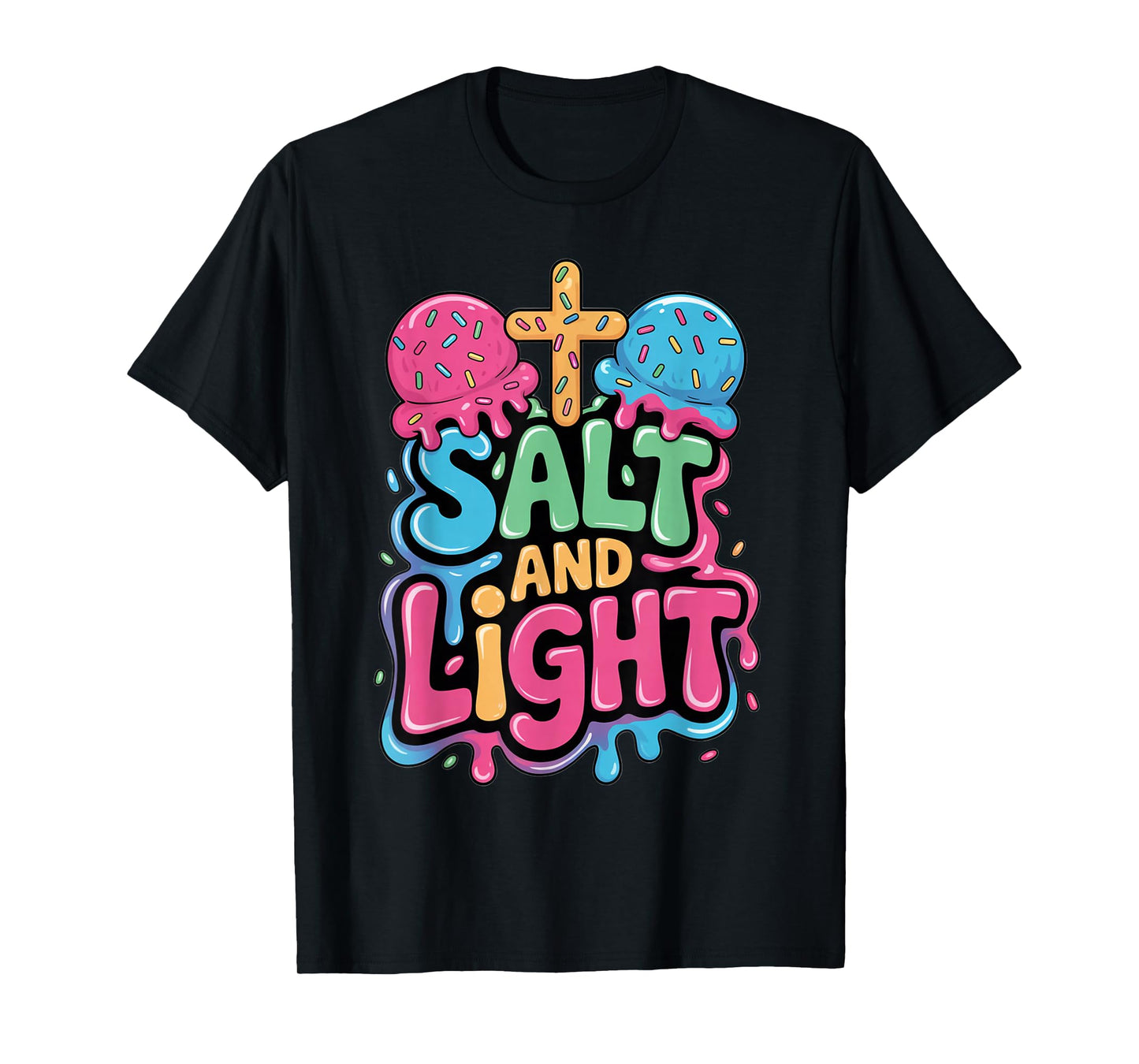 Salt and Light Ice Cream Drip Kids Jesus Christian Boys T-Shirt