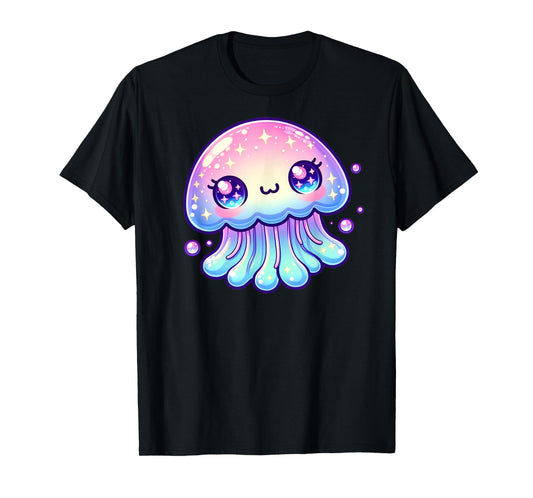 Cute Kawaii Jellyfish Anime Fun Blue Pink Sea Critter T-Shirt