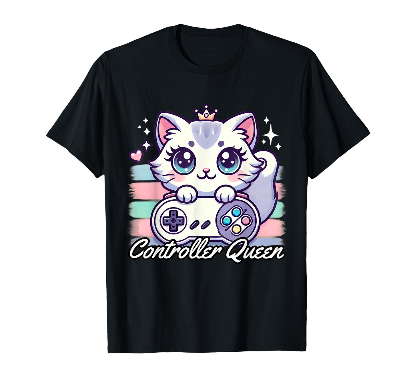 Gamer Girl Cat Gaming Cute Video Game Women Girls T-Shirt