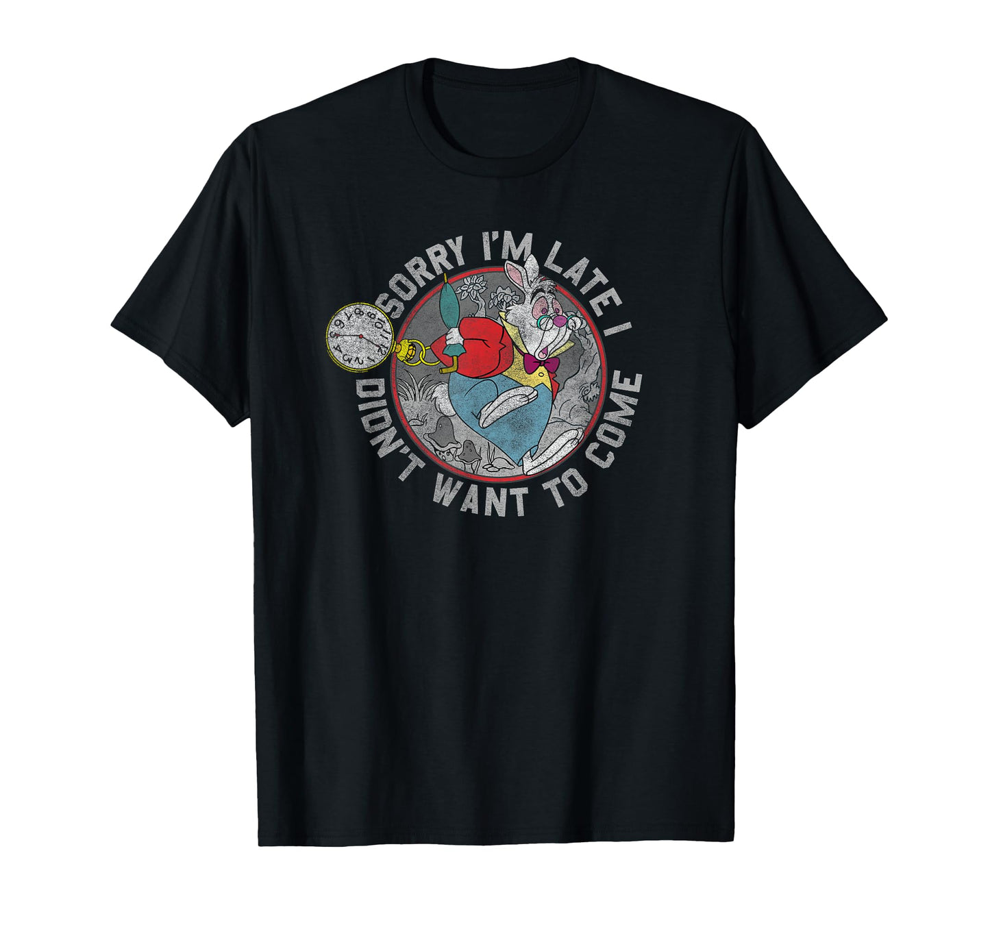 Disney Alice in Wonderland White Rabbit Sorry I Am Late T-Shirt
