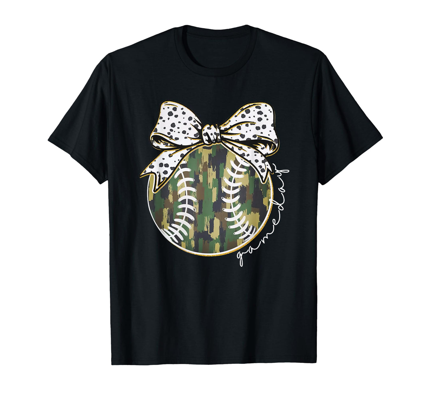 Camouflage Baseball Coquette Game Day Baseball Mama Women T-Shirt
