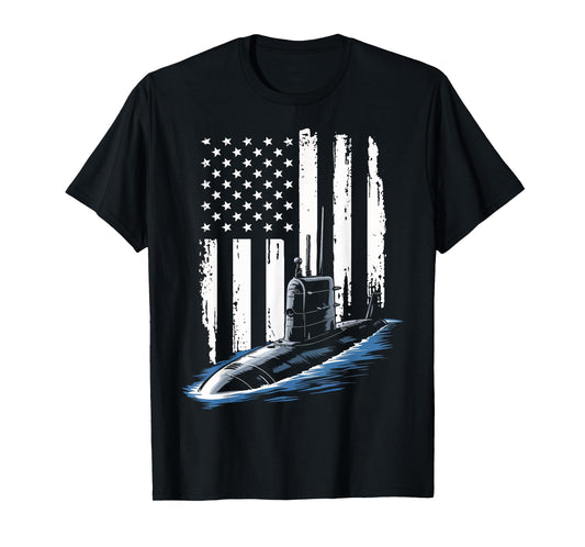 Submarine USA Flag Veteran 4th of July T-Shirt