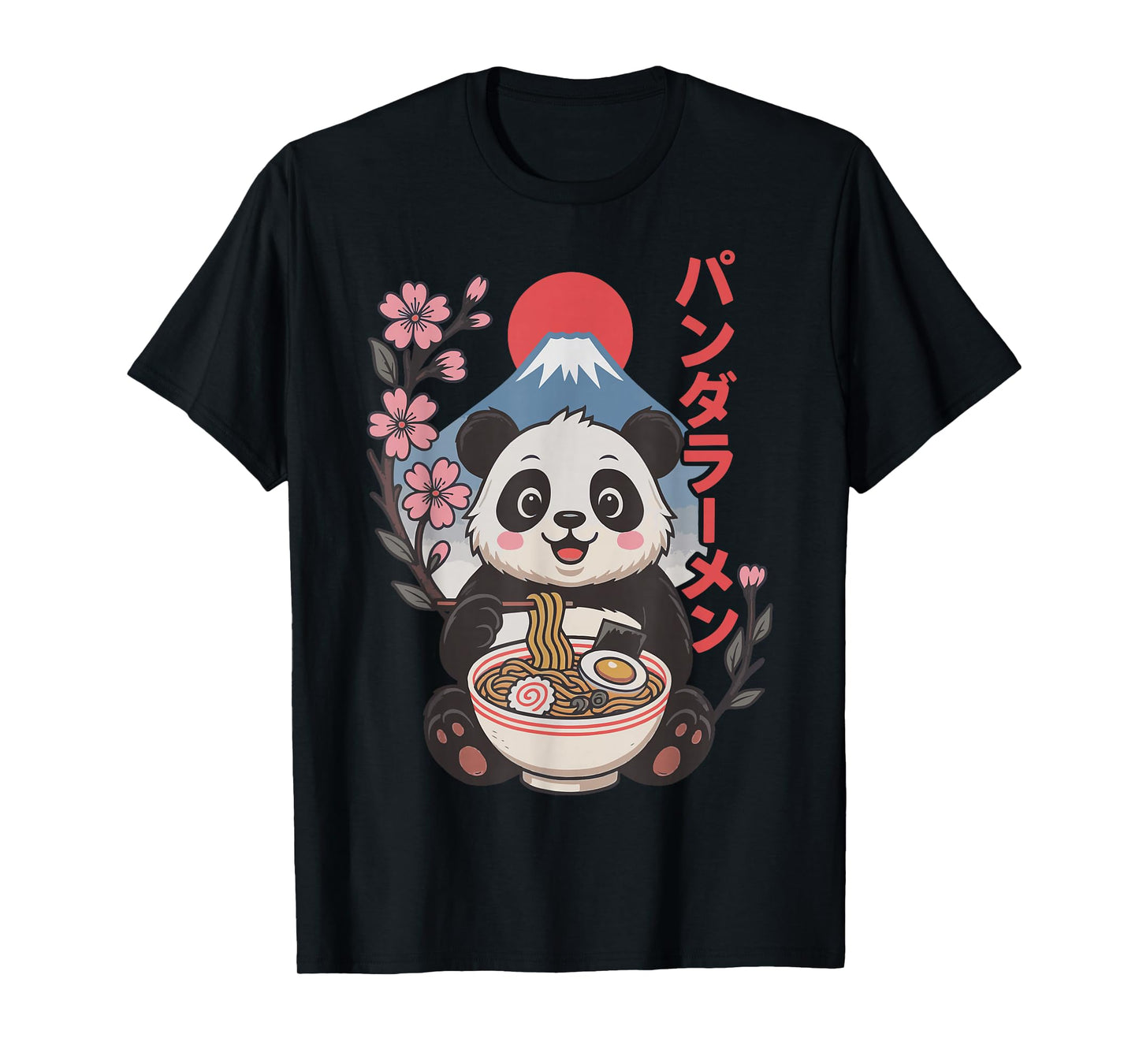Anime Panda Eating Ramen Japanese Japan T-Shirt