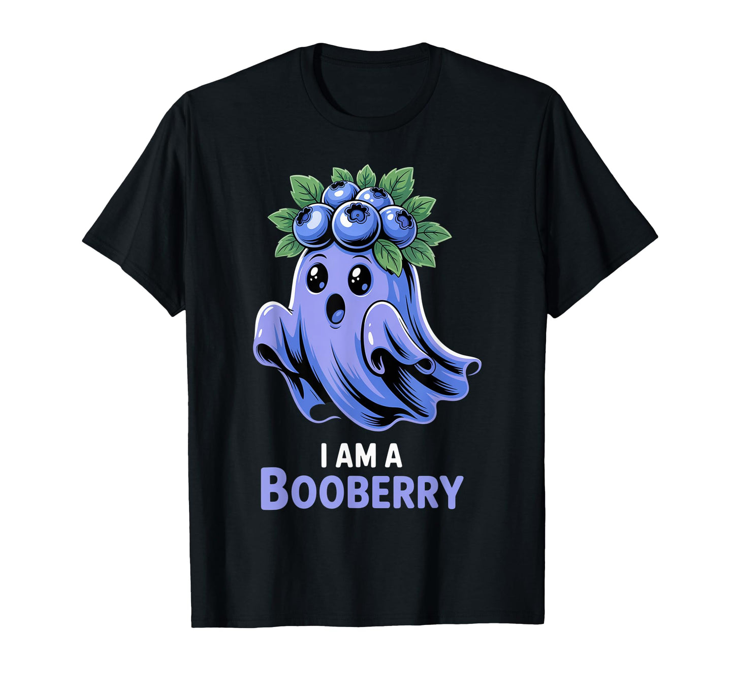 Halloween Blueberry Costume Ghost Funny Blueberry Pun T-Shirt