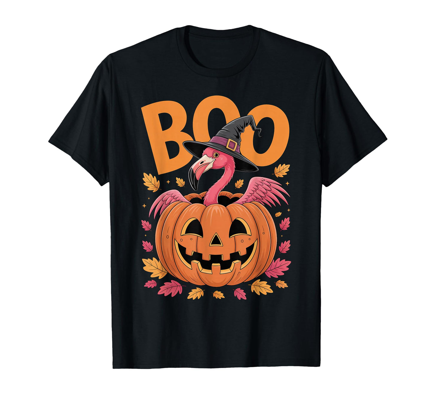 Flamingo Costume on Pumpkin Halloween Flamingo T-Shirt