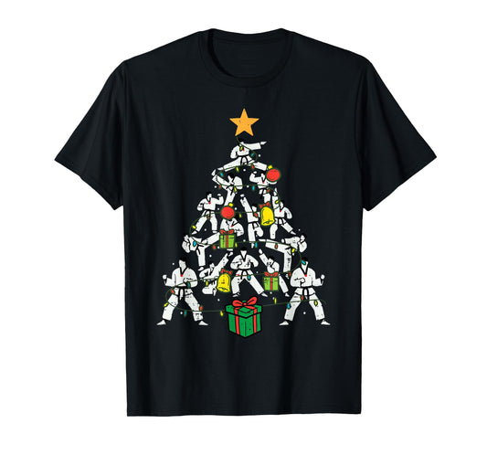 Taekwondo Christmas Tree Xmas Martial Arts Karate Men Kids T-Shirt