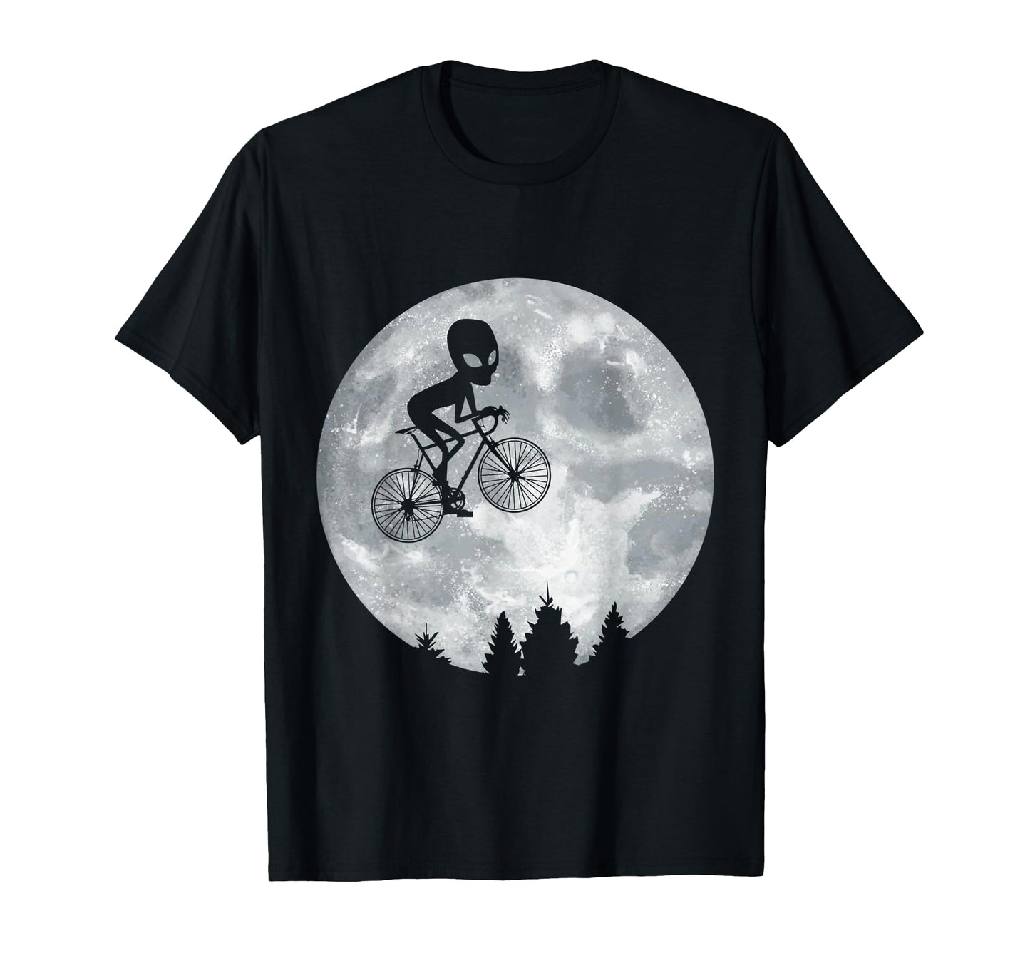 ALIEN Riding Moon Bike Halloween Lunar Cycling Cyclist T-Shirt