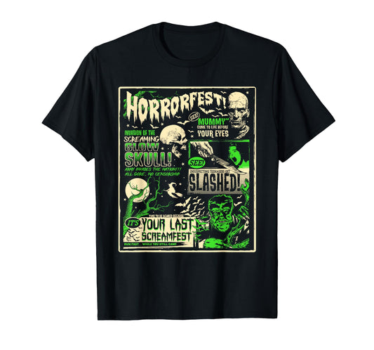 Vintage Horrorfest Halloween Movie Poster Old Time Horror T-Shirt