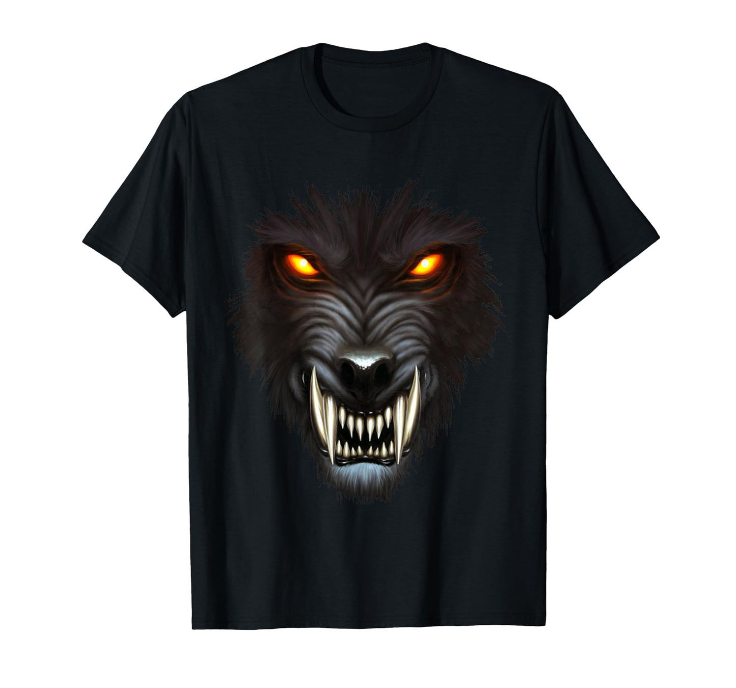 Werewolf Face Full Moon Scary Wolf Spooky Halloween Monster T-Shirt