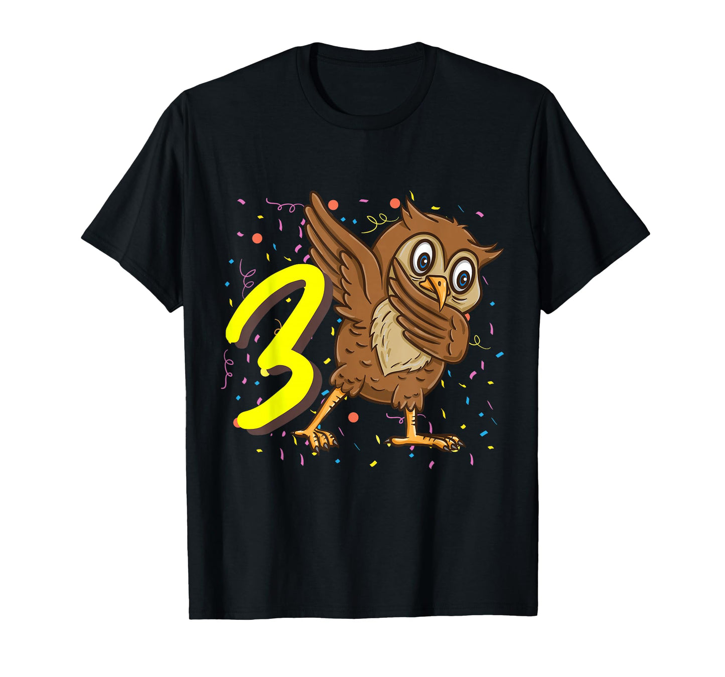 3 Year Old Owl Bird Birthday T-Shirt