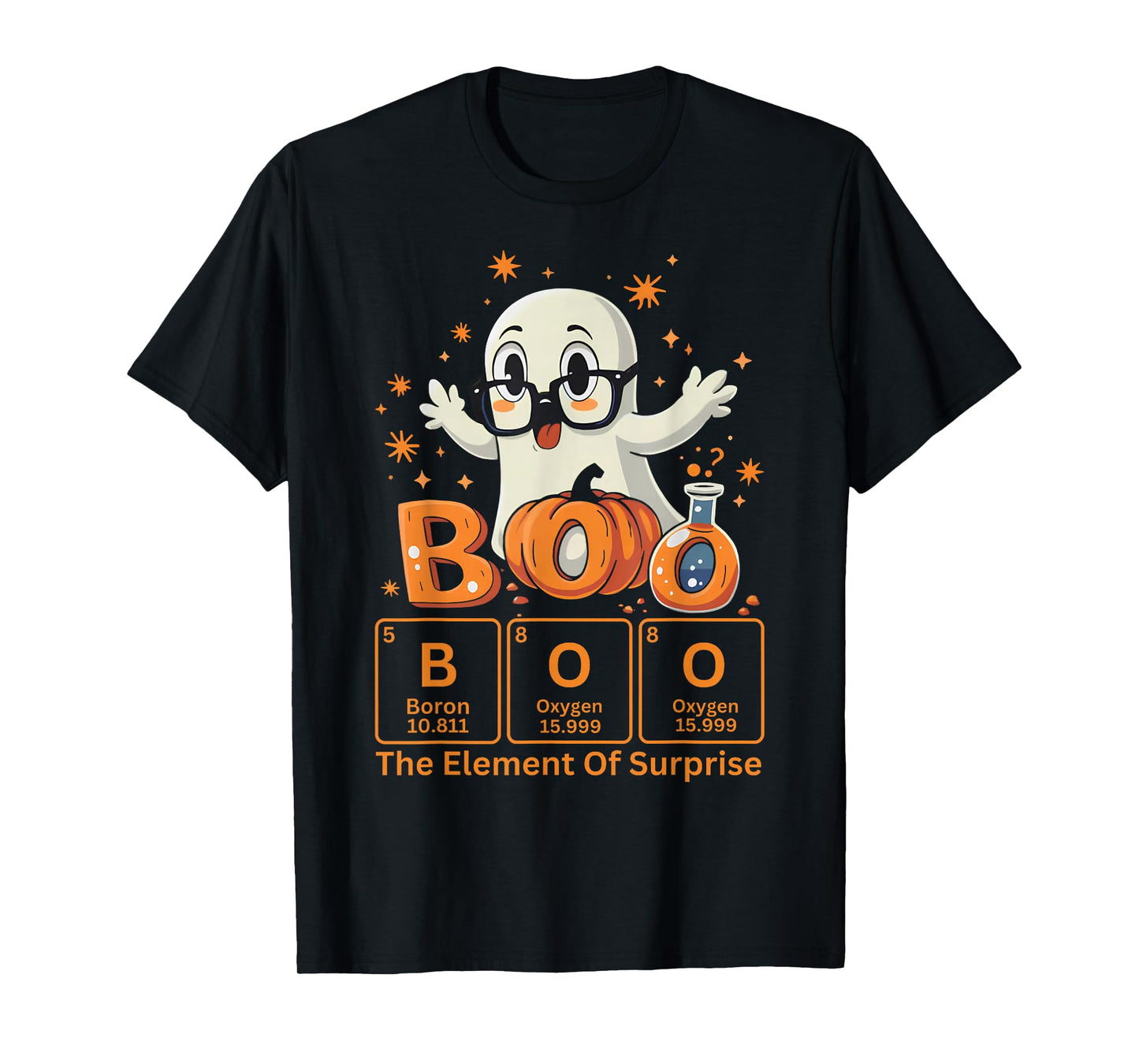 Chemistry Boo The Element of Surprise Cute Chemist Halloween T-Shirt