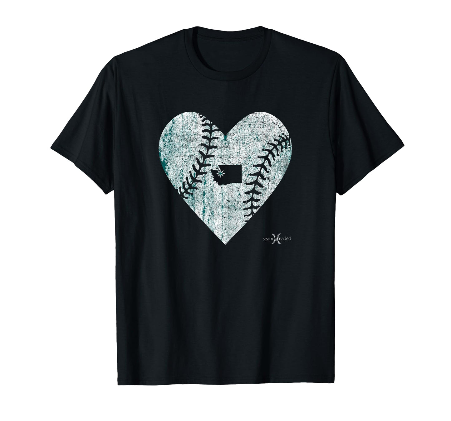 Vintage Seattle Baseball Heart T-Shirt