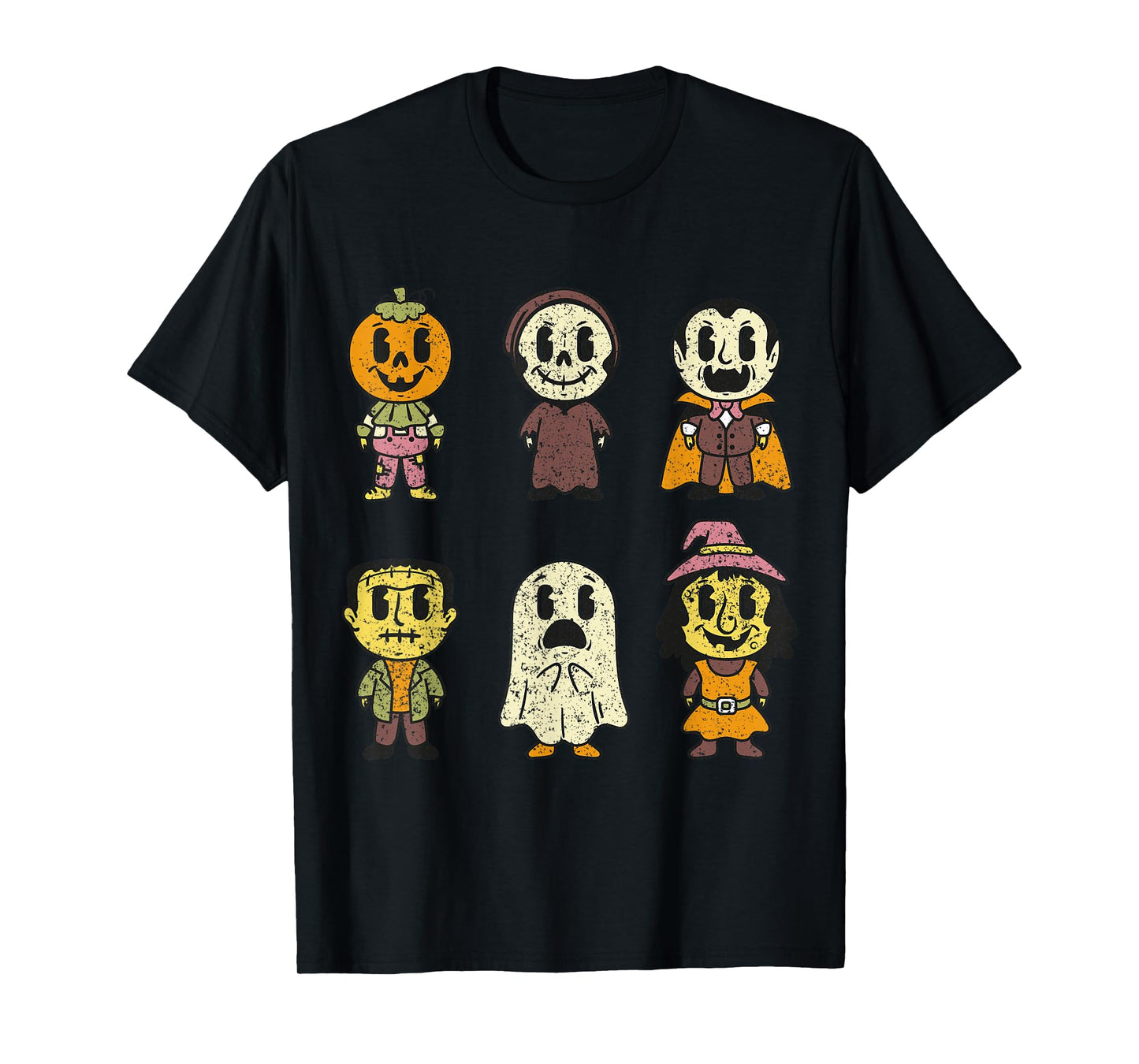 Vintage Halloween Pumpkin Witch Ghost Vampire Retro Gift T-Shirt