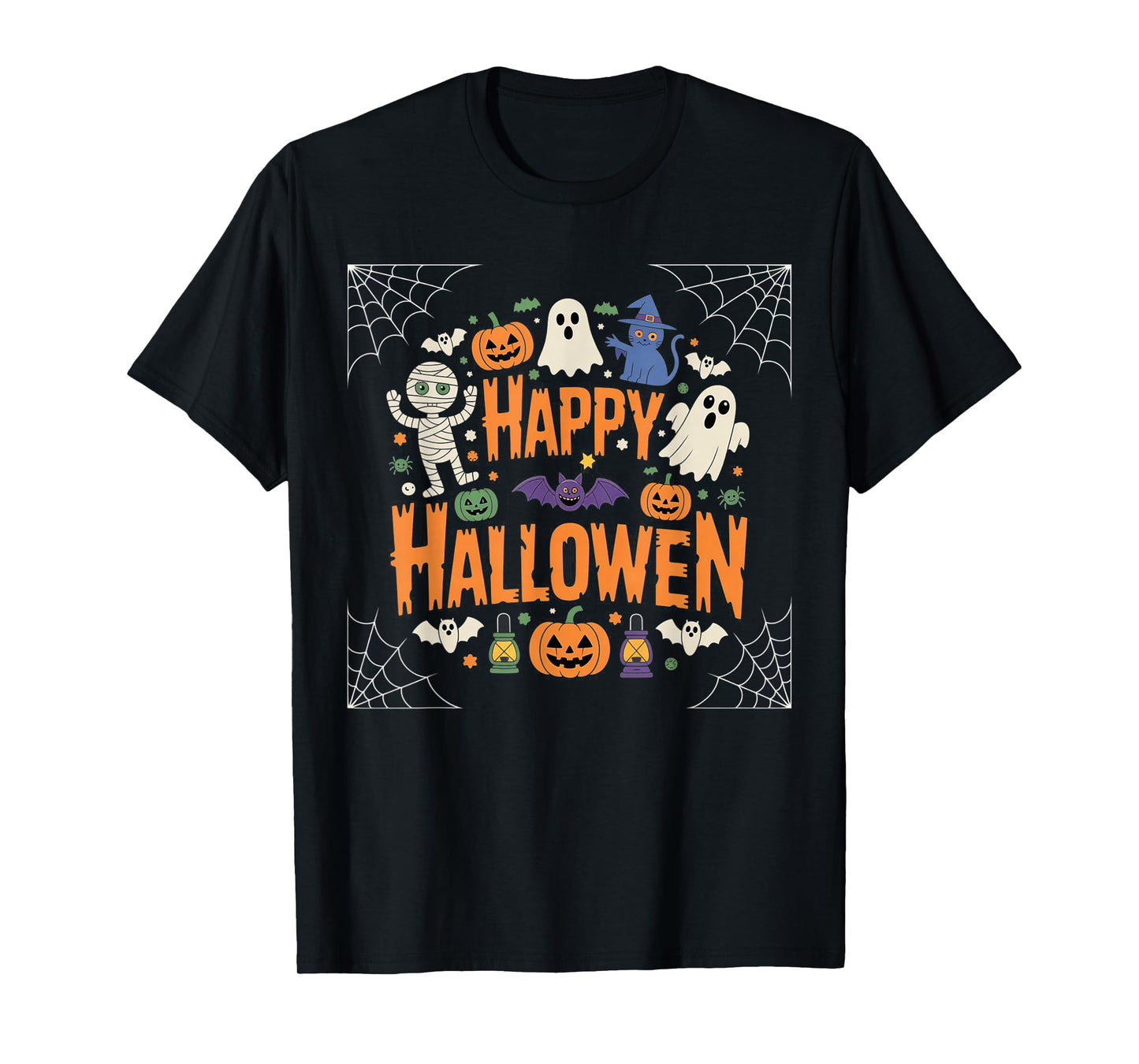 Happy Halloween Ghost Scary Pumpkin Men Women Kids T-Shirt