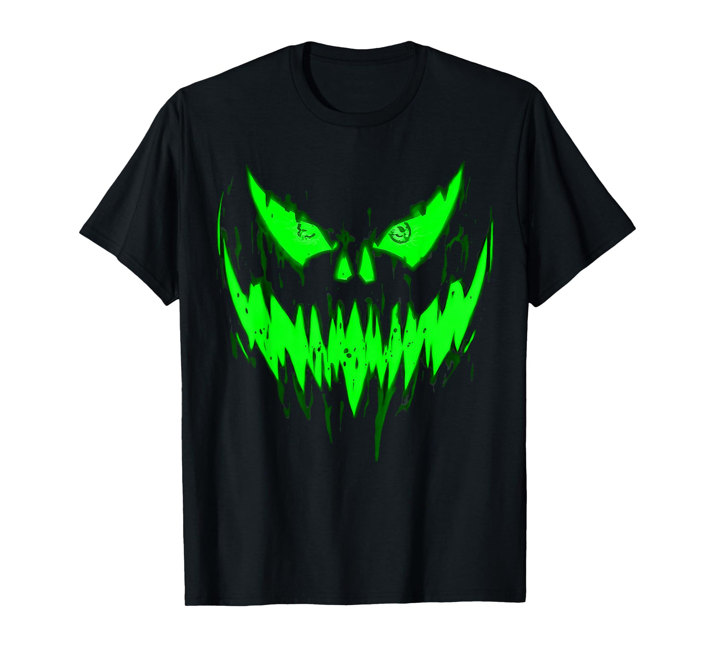 Halloween Scary Evil Pumpkin Face Jack O Lantern Design T-Shirt