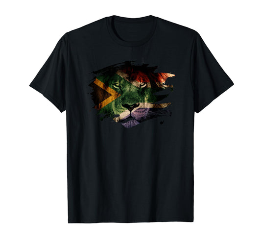 South Africa Flag and Lion - South African Pride T-Shirt