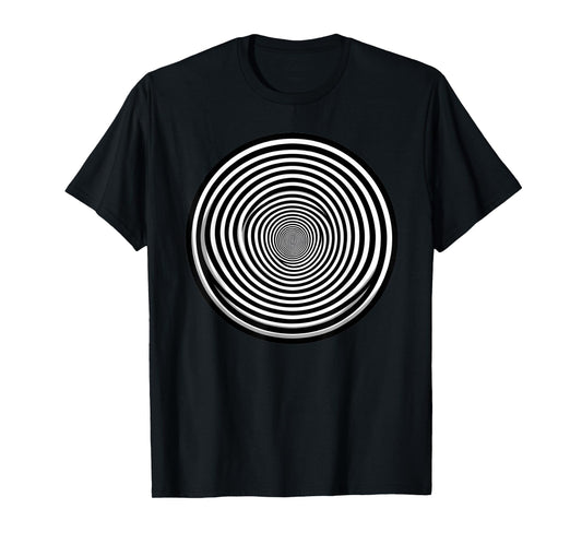 Black And White Swirl Optical Illusion T-Shirt