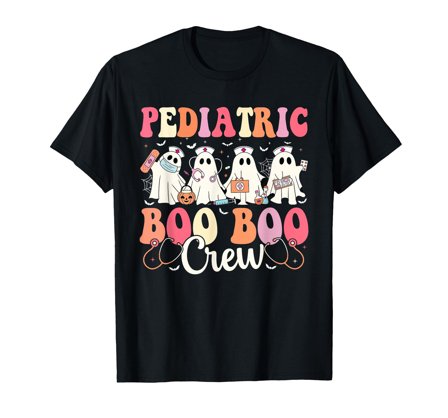 Pediatric Nurse Boo Boo Crew Ghost Nurse Halloween Costume T-Shirt