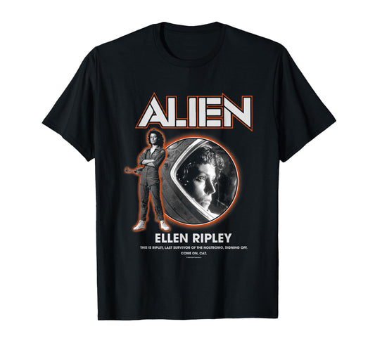 Aliens Iconic Ellen Ripley Last Survivor Retro Big Portrait T-Shirt