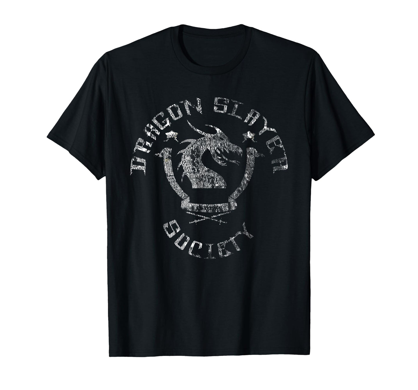 Dragon Slayer Society - Distressed Faded Nerd & Geek T Shirt T-Shirt
