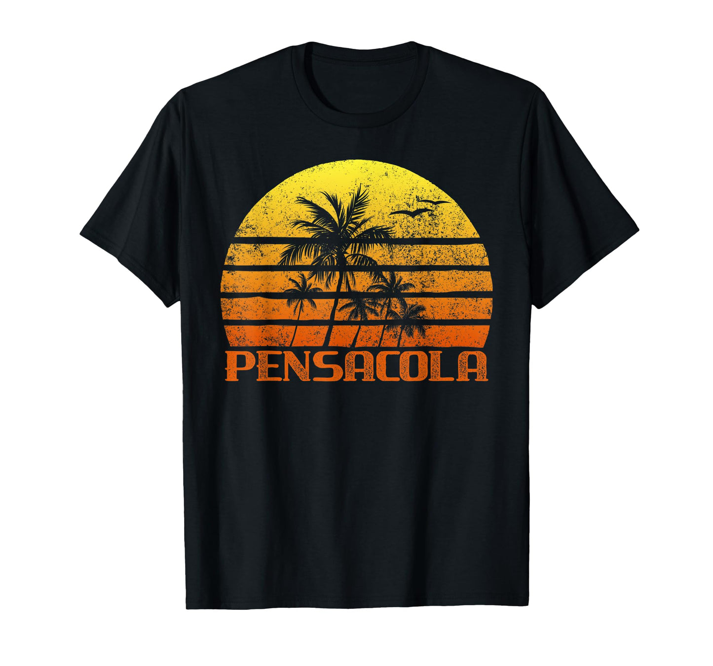 Vintage Retro Beach Vacation Pensacola FL Sunset Men Women T-Shirt