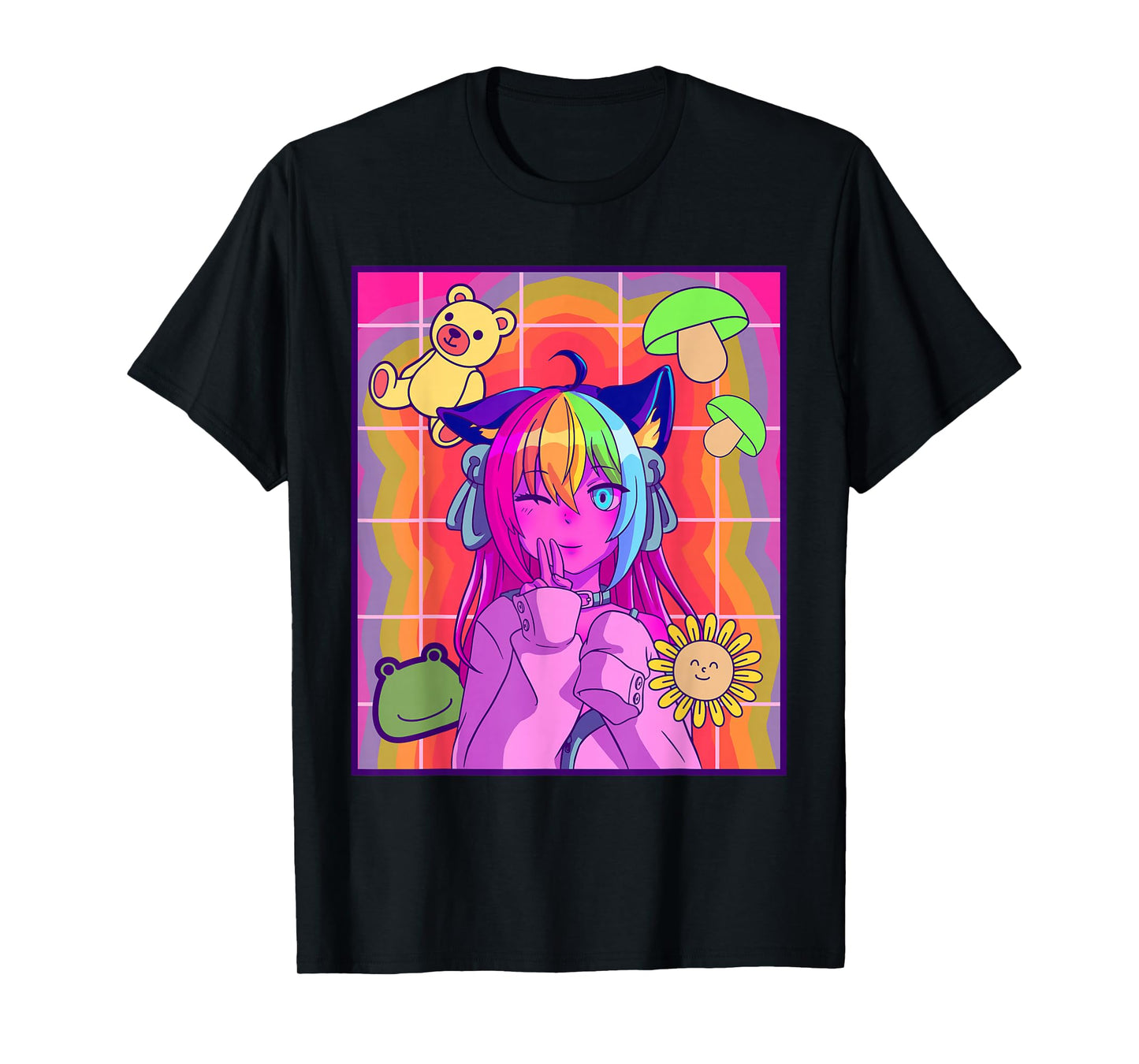 Kidcore Aesthetic Kawaii Anime Girl Old Indie 80s 90s Retro T-Shirt